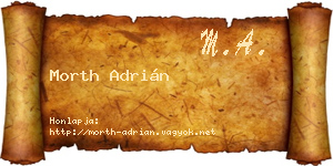 Morth Adrián névjegykártya